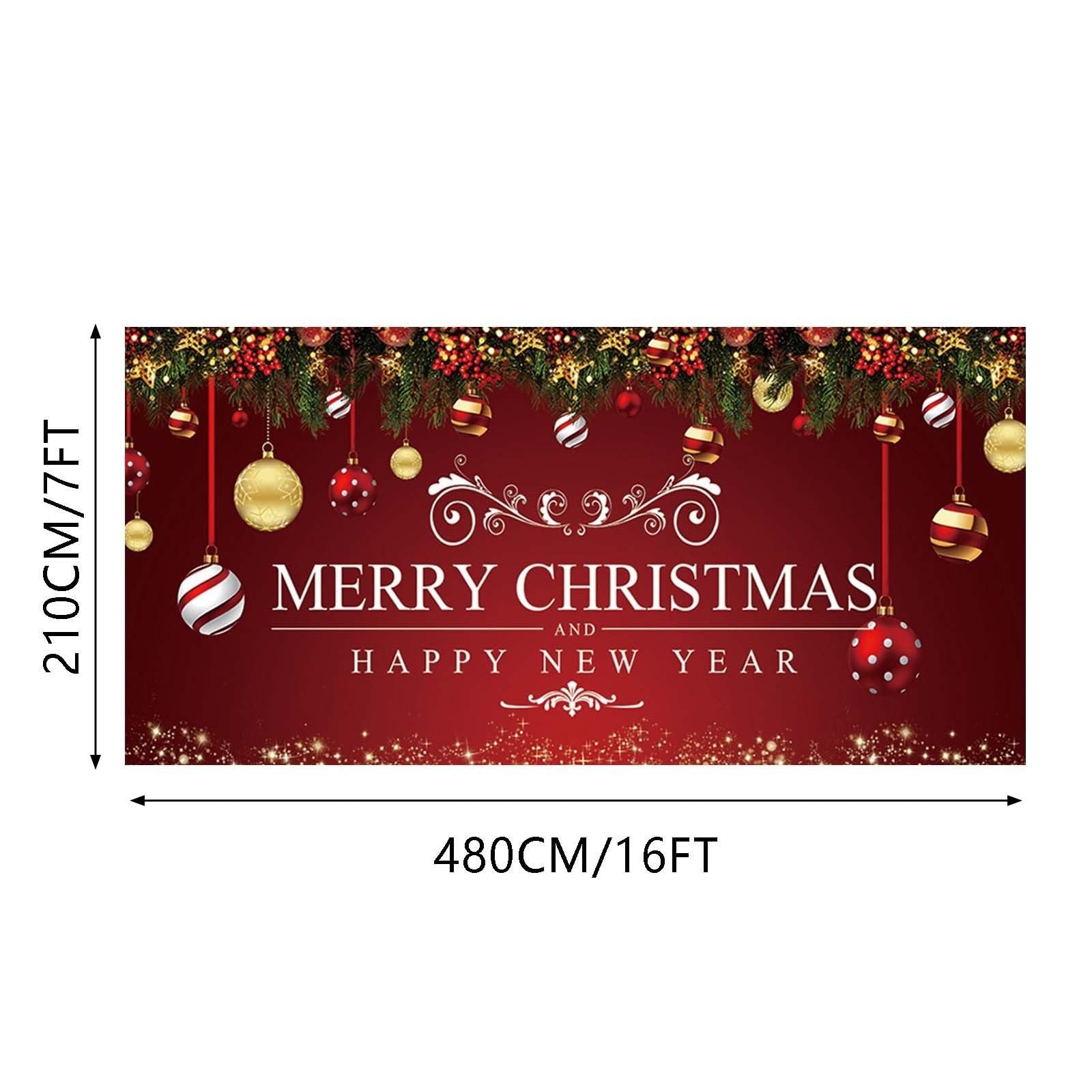Letrero de Navidad para puerta de garaje, decoración de puerta de garaje de Navidad, cubierta mural, 7 x 16 pies, letrero grande para fiestas de vacaciones