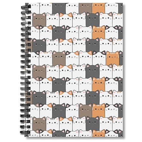 GOLEEX Cats Lover Blank Spiral Notebook Journal Notebooks Ruled Weekly Daily Monthly Planner Organizer Lined Note Taking Notepad Composition For Pet