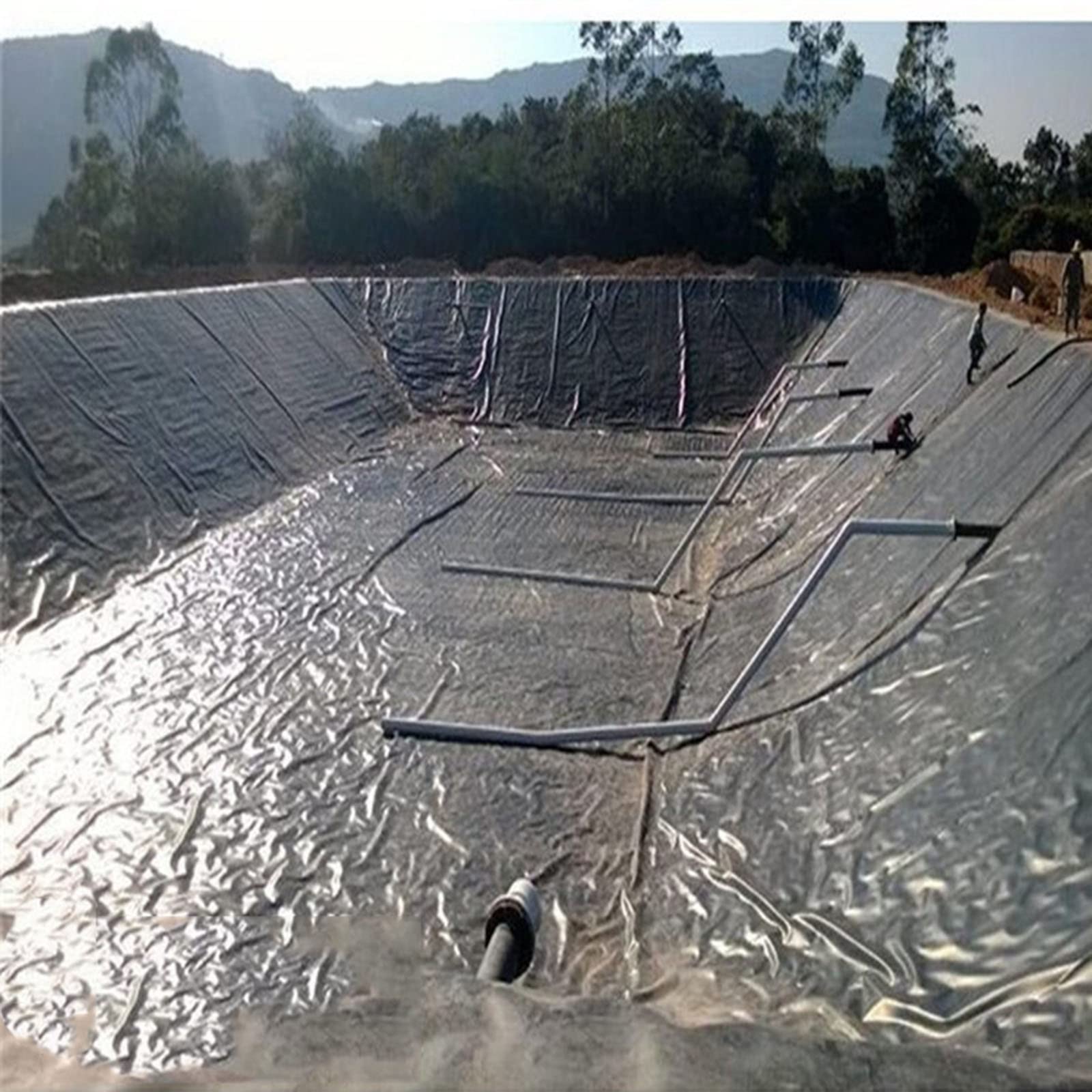 Pond Liner 0.5mm Foldable Waterproof Garden Swimming Pool Liner, Used for Reservoir Waterfall Outdoor Pond Construction Project PE Membrane Fish Pond Pond Geomembrane (Size : 4m*6m)