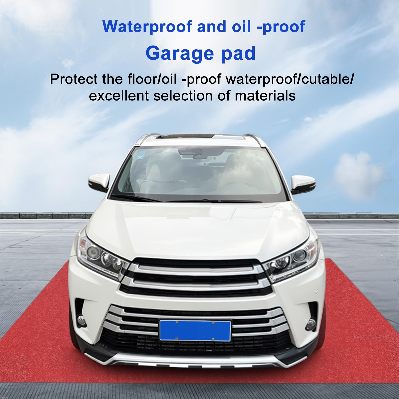 Garagenmatte ölauffangend 5,2x2,2m wasserdichte Unterlegmatte für Auto, rutschfeste Garagen Bodenmatte mit PE-Rückseite, Ölmatte zuschneidbar für Werkstatt Rot 3 mm