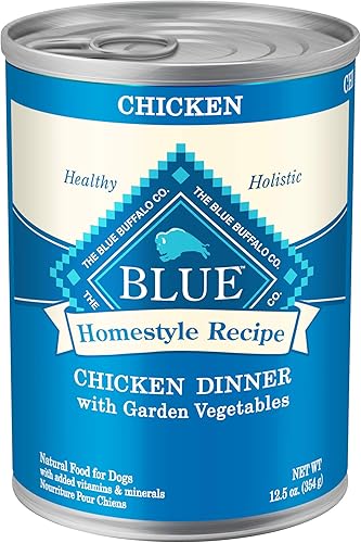 Blue Buffalo Receta de homestyle Natural Adulto Mojo Mojo de alimentos, Pollo 12.5-Oz Poder (Pack de 12)