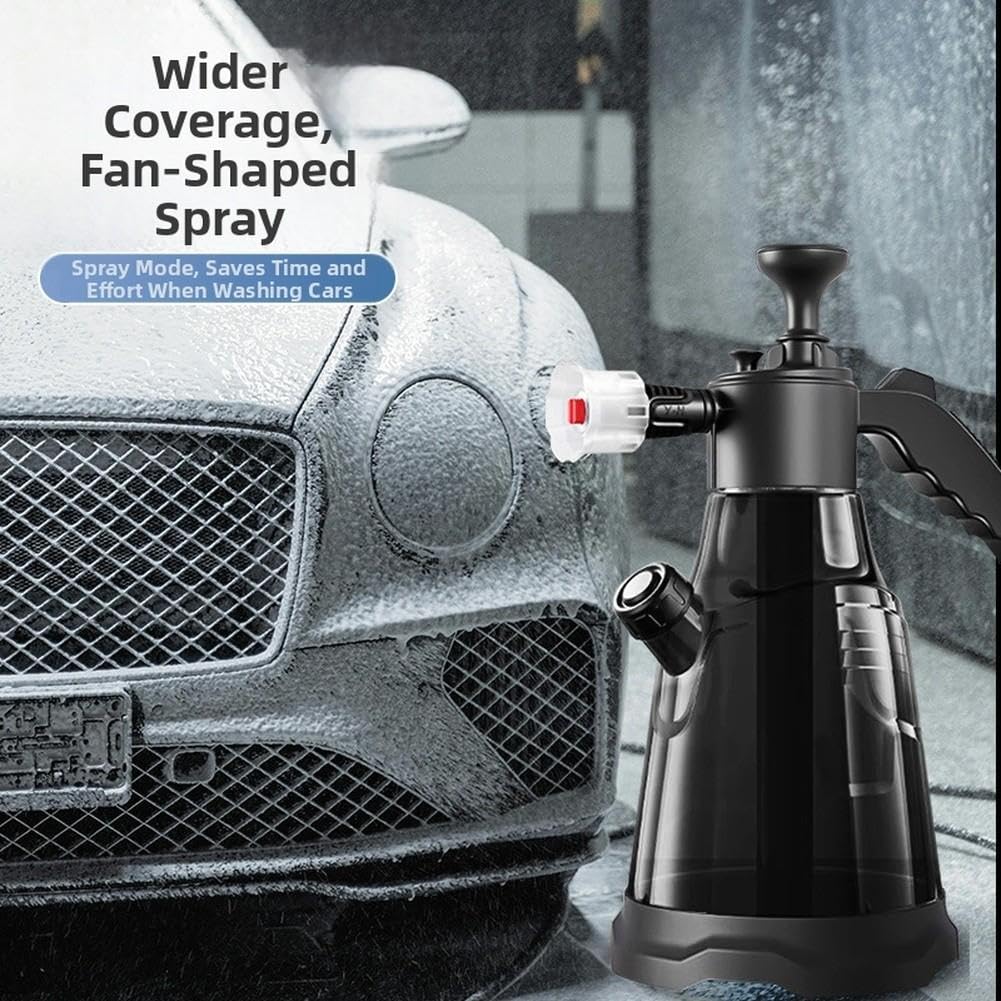 Sprühflasche 3L Ergonomischer Griff Reinigung(Gray) | Verstellbar von Nebel zu Strahl, Sperrmechanismus, ideal für Autowäsche und Garten