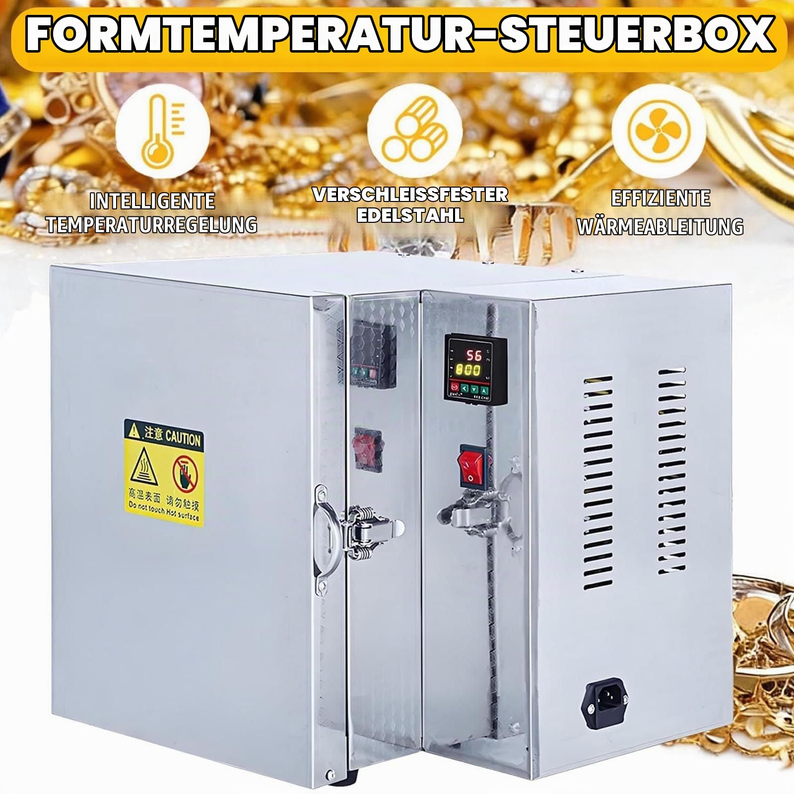 Schmelzofen Schmuckgussofen 2026 Neu,Goldschmelzofen Tisch-Ausbrennofen 1500w, Segmentierte Temperaturregelung, Ausbrennofen - Inklusive Handschuhe Und Zange