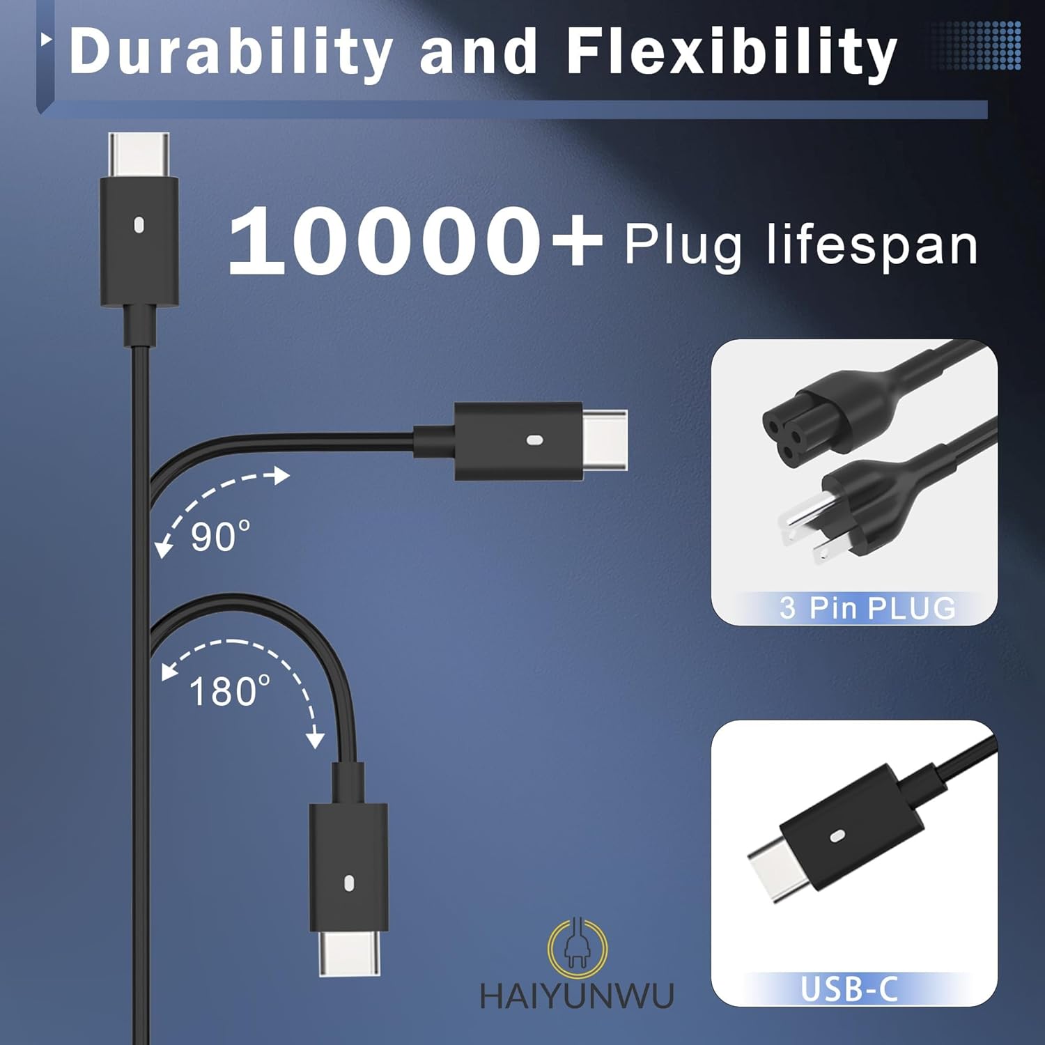 90W Slim USB C Laptop Charger Compatible with Dell Latitude 5420, 5520, 7480, 7490, 7420, XPS 13 9360, 9365, 9300, 9310, 9320, XPS15 9550, 9560, DA65NM190, LA65NM190 Type C Power Adapter