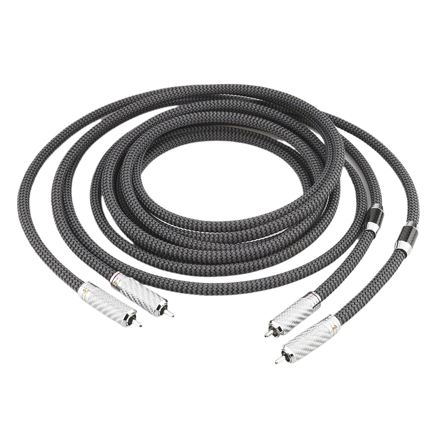 Silver Plated Analogue RCAA Interconnect Cable HiFi Audio Extension HiFi RCAA to RCAA Phono Cable(0.5m)