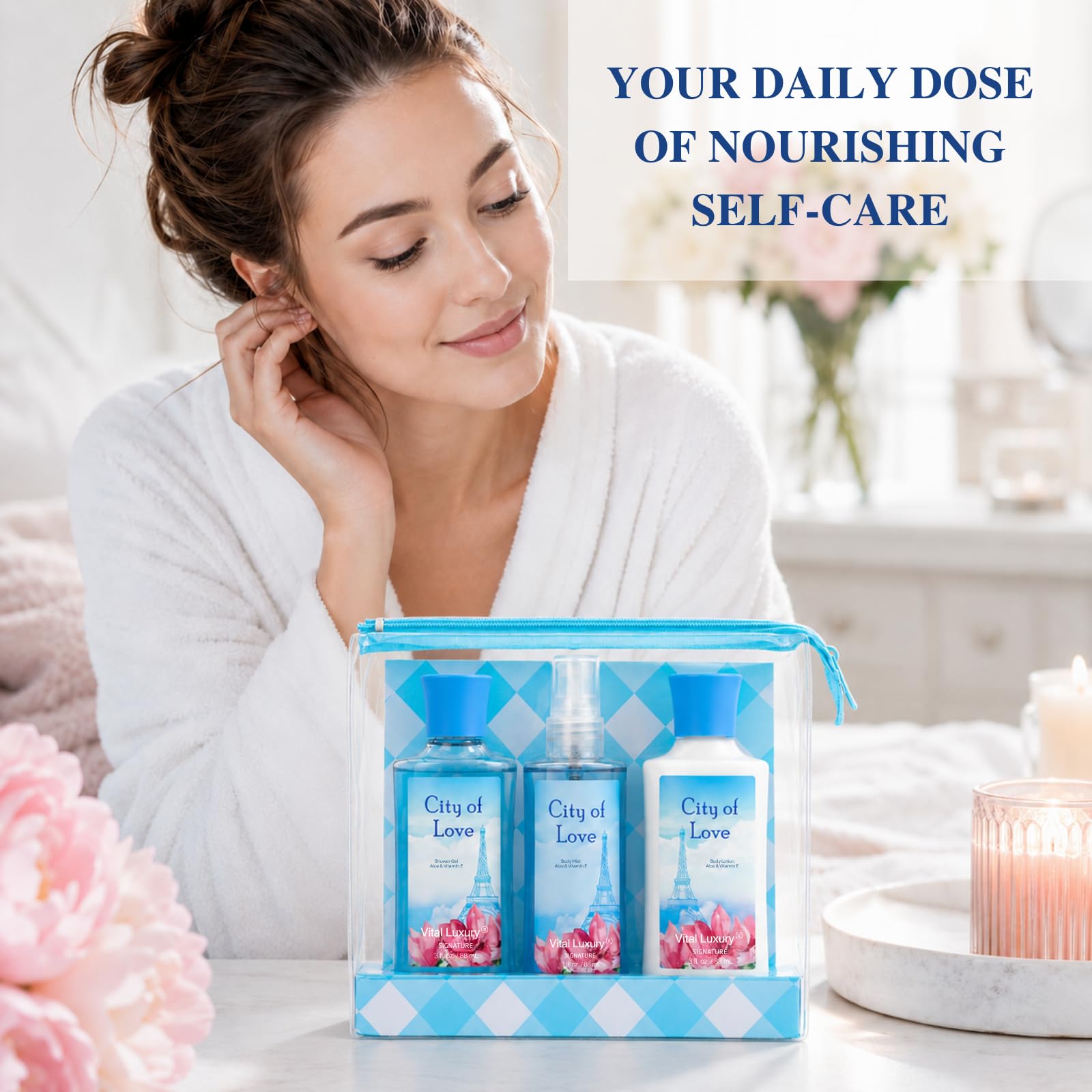 Amazon.com : Bath and Body Gift Set for Women, City of Love 3PCS