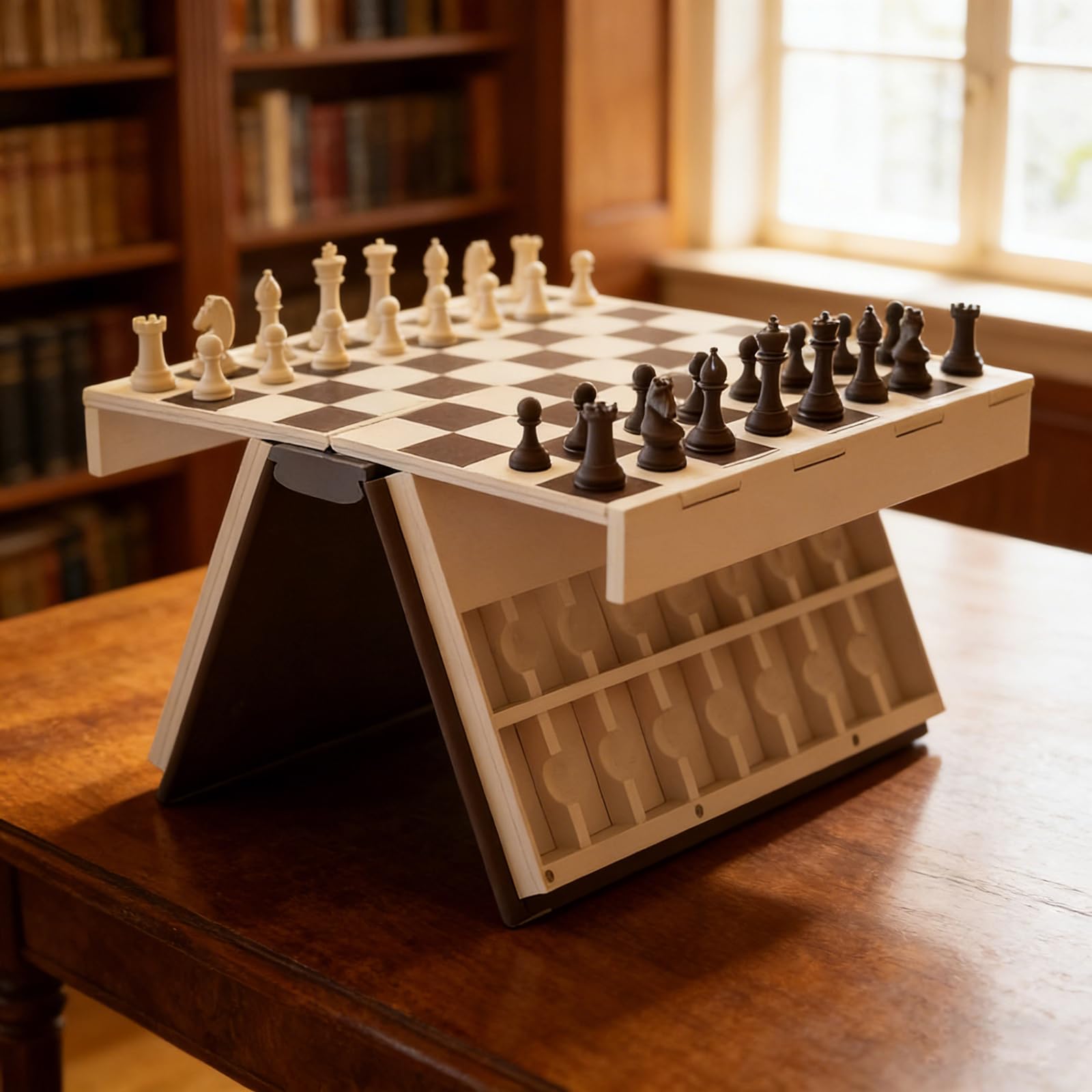 Gioco da tavolo educativo scacchi con libro pieghevole Set scacchiere dal design innovativo migliora le abilità strategiche Set da viaggio per bambini e adulti
