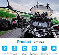 Vista 2 de SolaMr Q8 EUC Intercomunicador de motocicleta Bluetooth mango de control remoto para control FM, respuesta telefónica, conmutación de música