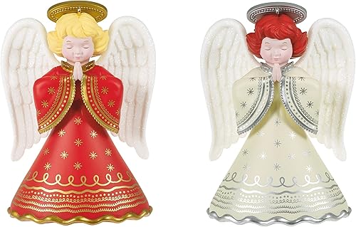Hallmark Keepsake Adorno de Navidad 2021, caja misteriosa sorpresa de ángeles de reliquia