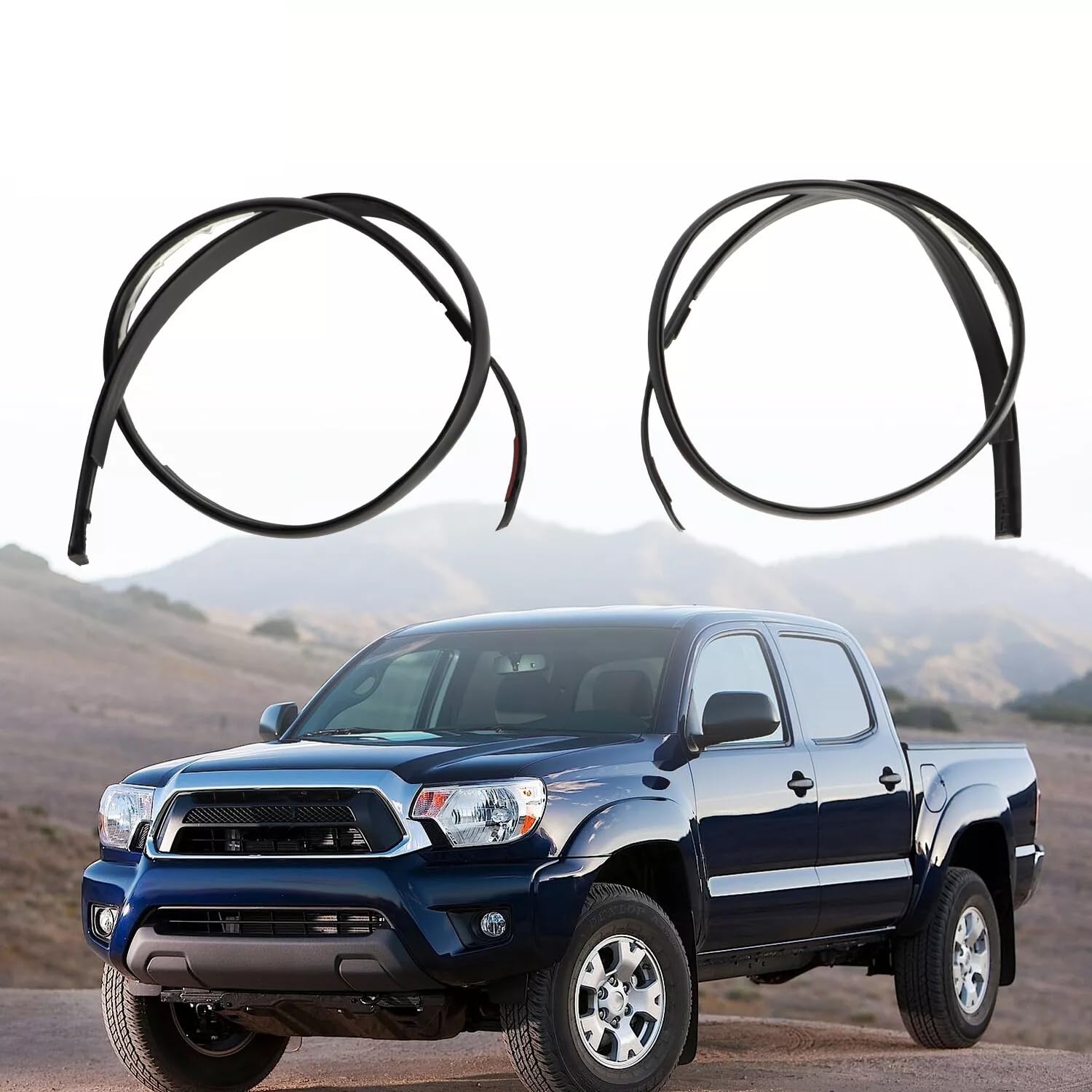Dxuekeo Roof Drip Molding Weatherstrip Left & Right Side Roof Trim Seal Kit Compatible with Toyota Tacoma Double CAB 2005-2015 Replace# 75551-04063
