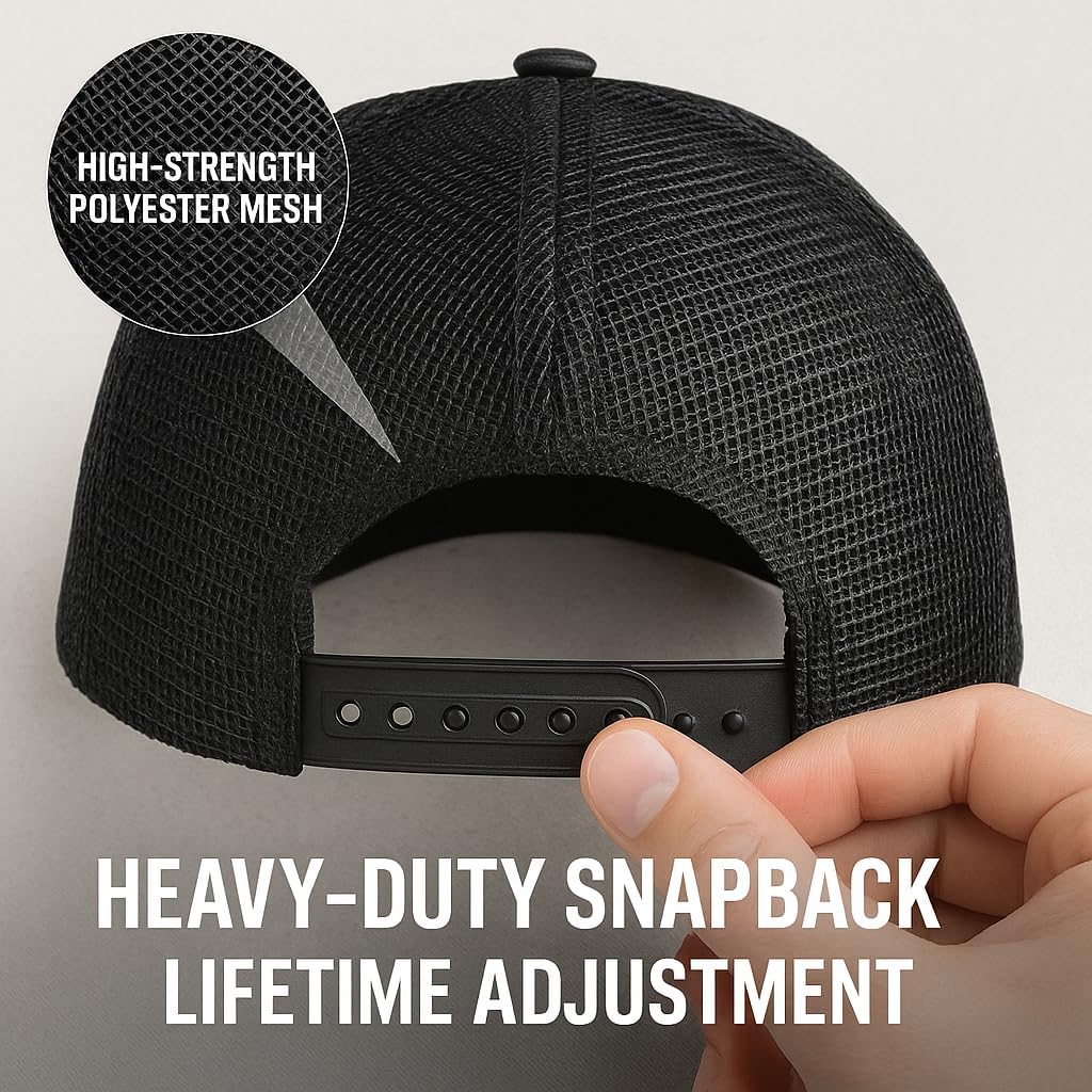 Oversize XXL American Flag Trucker Hat - Adjustable 23"-25.5" Baseball Cap - 3D Embossed Logo Mesh Snapback Hat - Image 6