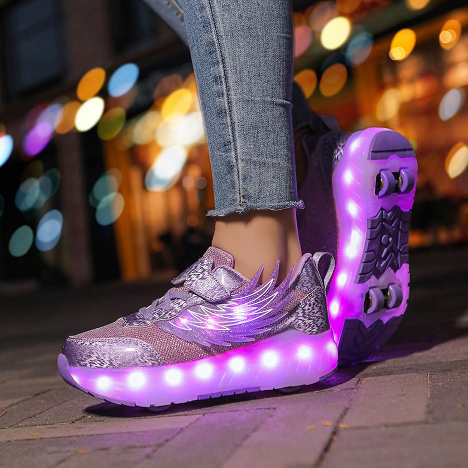 Zapatillas Deportivas con Ruedas para niños,Zapatillas con Ruedas,Zapatos con Ruedas y LED Luces para Niña,Recargables,Comodidad,para Regalos de cumpleaños y Navidad