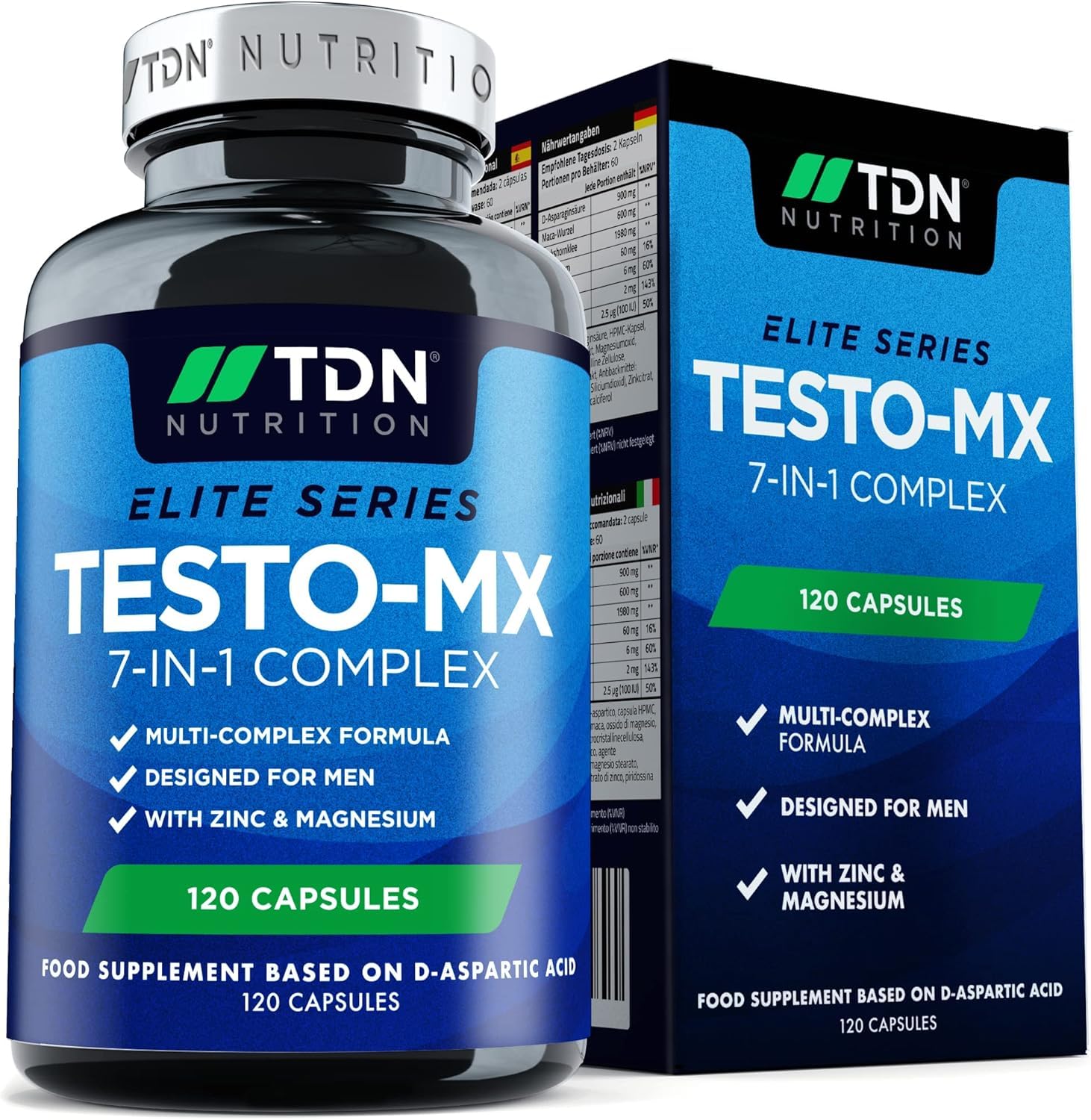 Testosterone Booster for Men - Premium Testosterone Supplements - Test Boosters with Zinc & Magnesium, Supports Normal Testosterone Levels & Muscle - Male Supplement, 60 Days Supply - UK Formulated