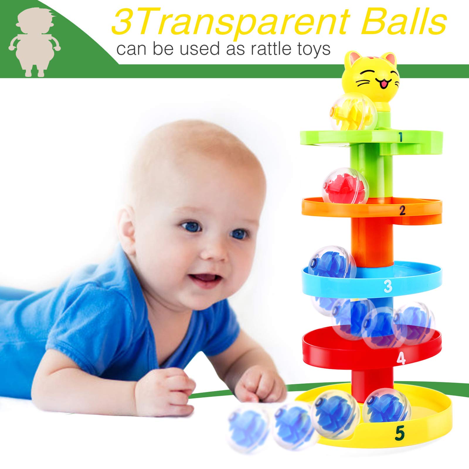 Peradix Baby Educational Toys for 1 2 Year Old Boy Girl Toddlers Swirl