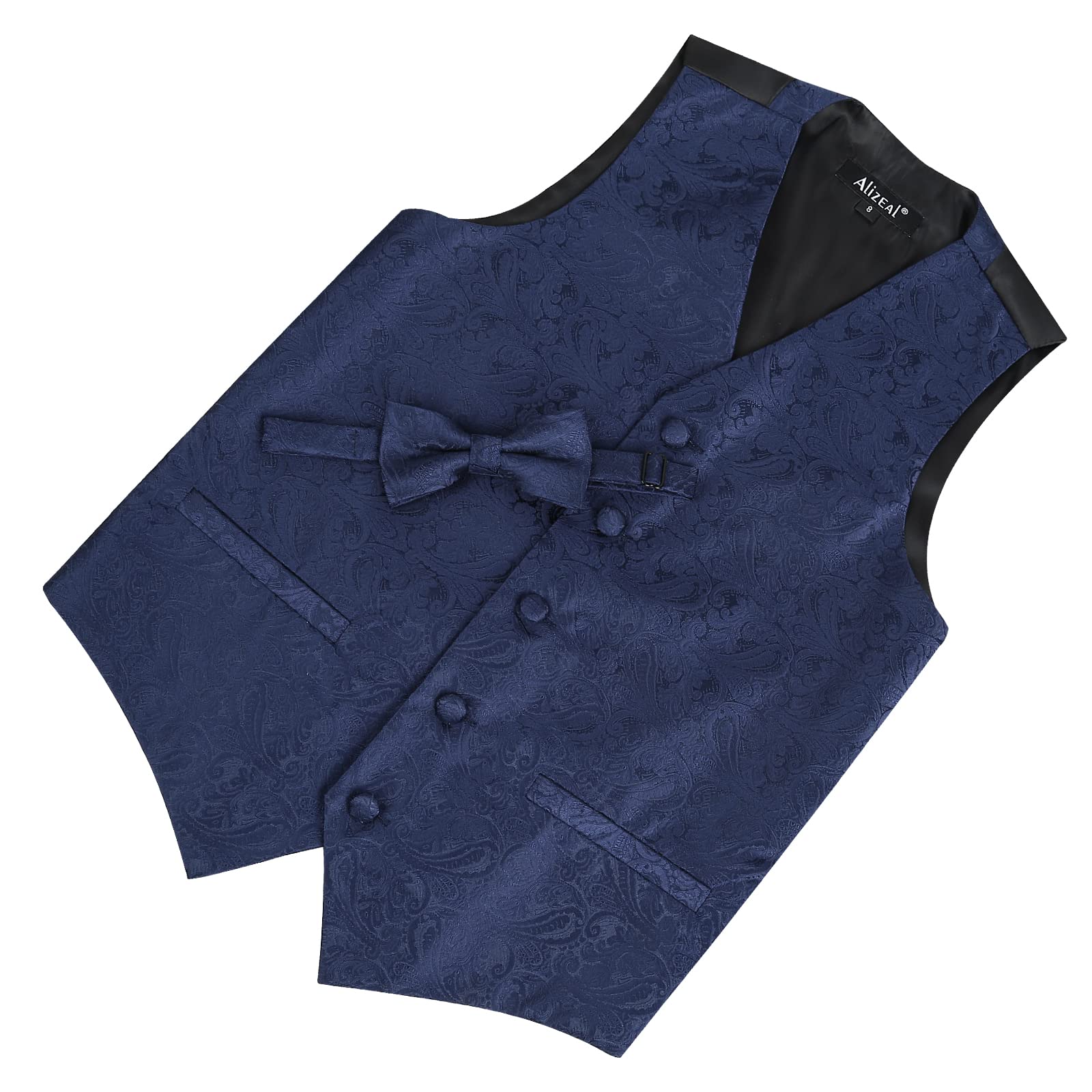 Alizeal Set classico da ragazzo con papillon e gilet cachemire