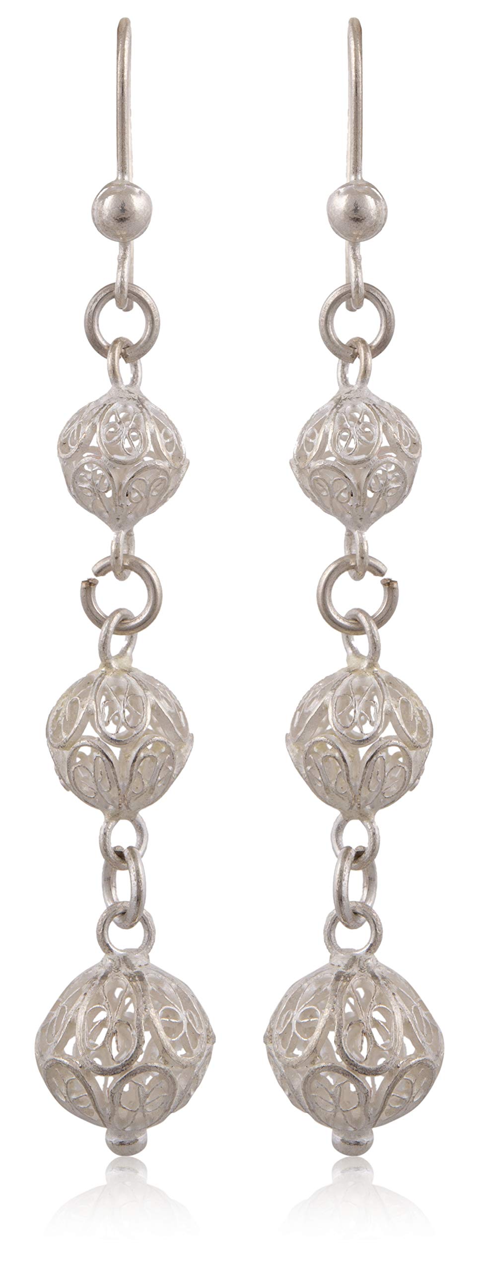 Arteastic Silver Filigree Jewellery Dangle & Drop Earrings For Women (SJ-982) (B08241ZD5C) Amazon Price History, Amazon Price Tracker