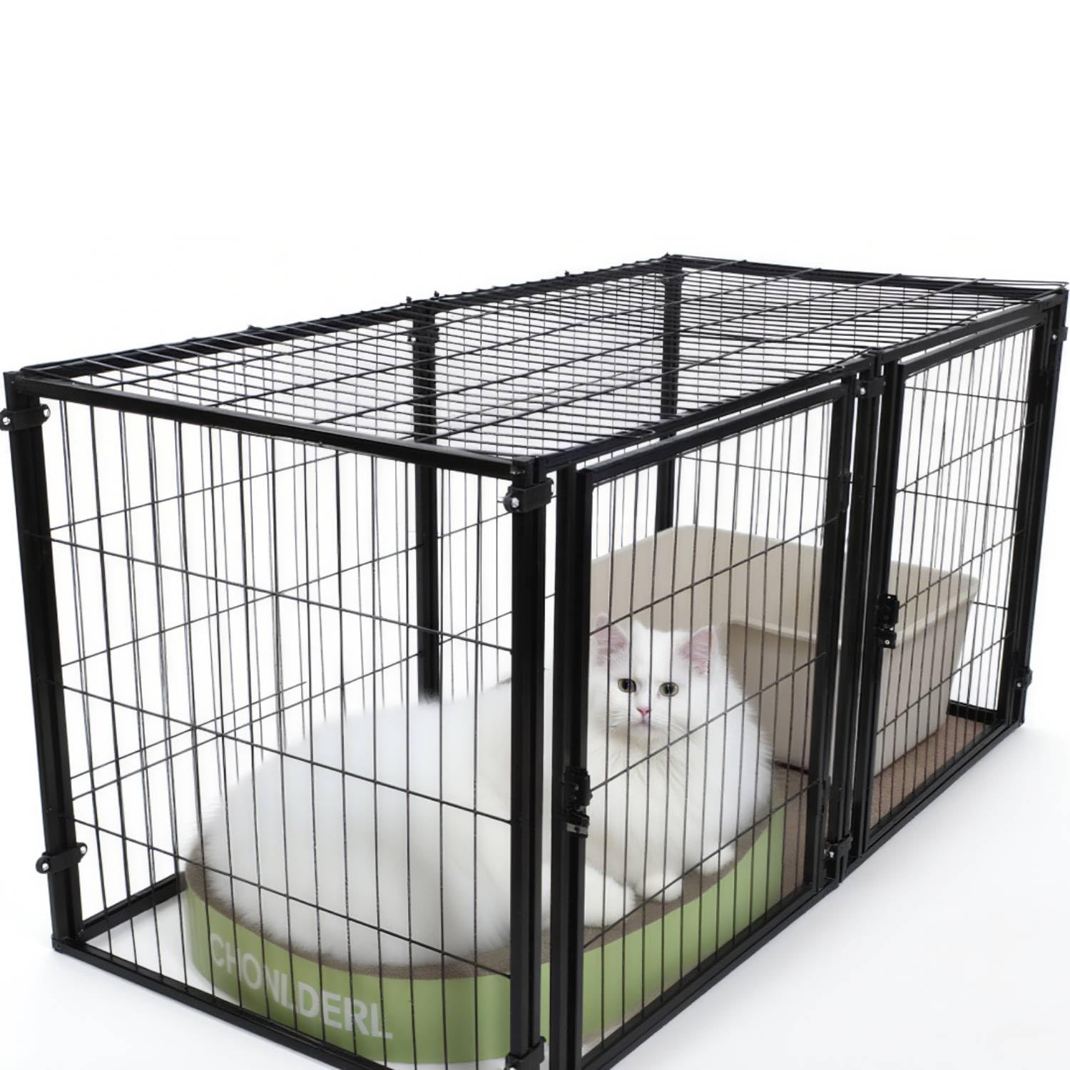Amazon.co.jp: ペットサークル【屋根付き】犬用ケージ 猫 ペット