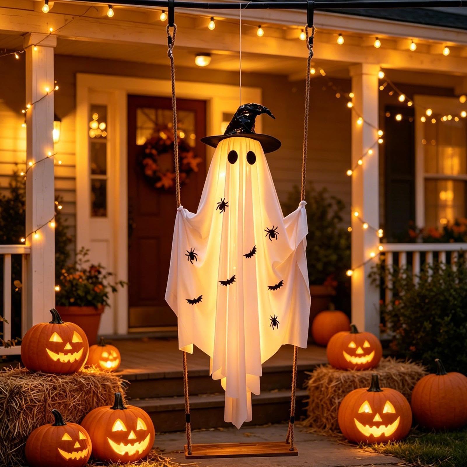 Decorazione Fantasma Di Halloween Horror Luminescenti Per Casa Stregata | Halloween Fantasmi Volanti LED Per Casa Infestata Giardino E Abitazione