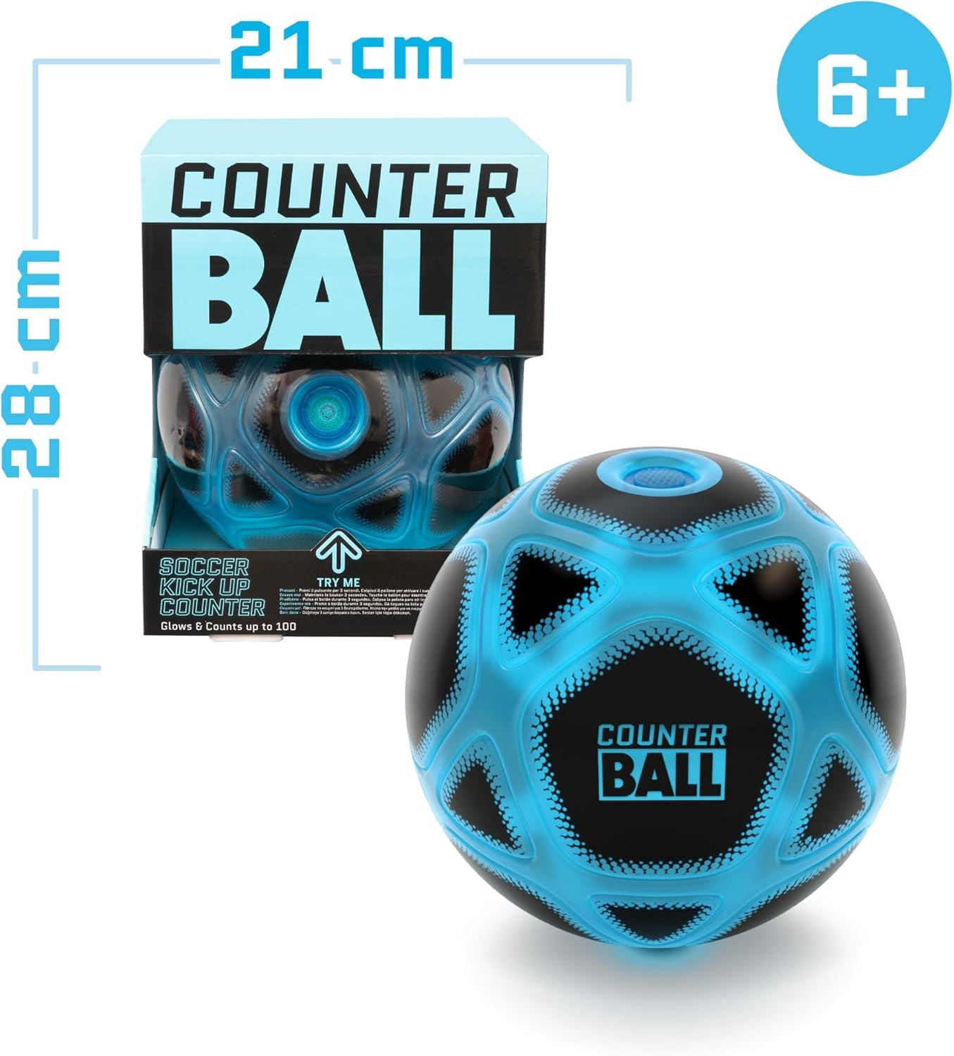 Strikesphere - Counter Ball, Entrenador Personal de Toques, Pelota con Luz y Sonidos Que te Animará y se Enciende Cada Vez Que la Toques, Desafía a Tus Amigos con el Freestyle, Famosa (MRK00000)