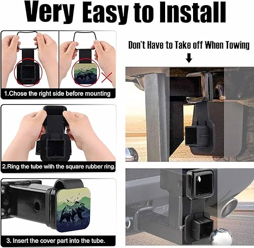 Miniatura 4 de Cubiertas de enganche personalizadas de 2 pulgadas con logotipo de texto de imagen, cubierta de caja de enganche de remolque, cubiertas de enchufe