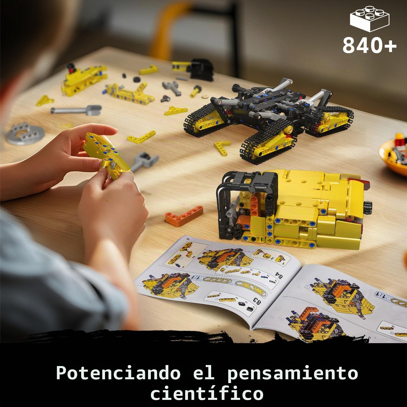Mould King 17076 Technik Excavadora, Modelo de Excavadora de orugas, Modelo de camión motorizado, Bloques de construcción para niños y niñas a Partir de 14 años (versión estática)