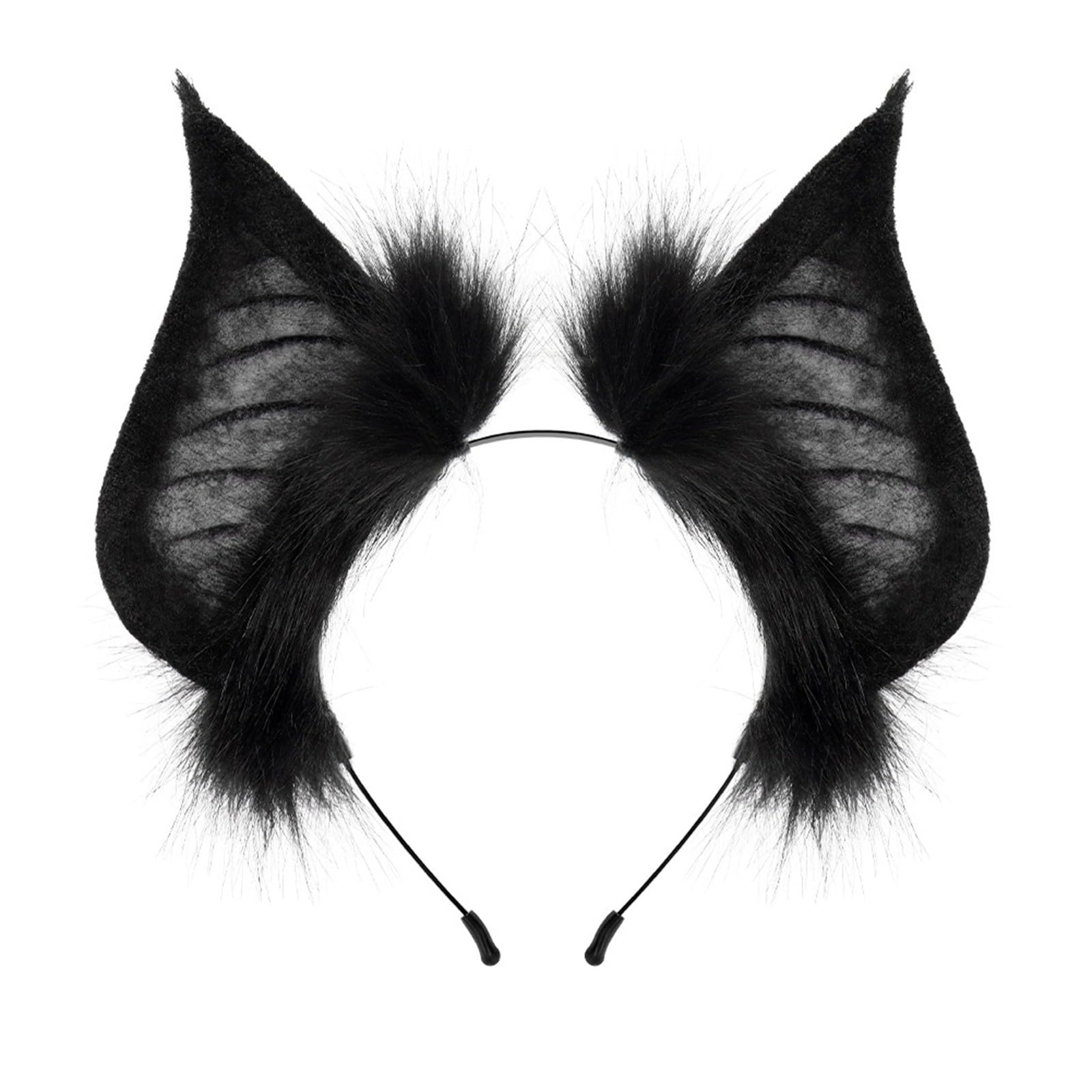 Generisch Fascia con orecchie di pipistrello scuro per Halloween, accessorio realistico per cosplay e travestimenti