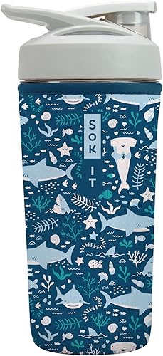 Miniatura 18 de Funda aislante de neopreno para botella mezcladora de proteínas Sok It BotlSok (Jardín inglés de picnic, se ajusta a botella mezcladora de 28 oz)