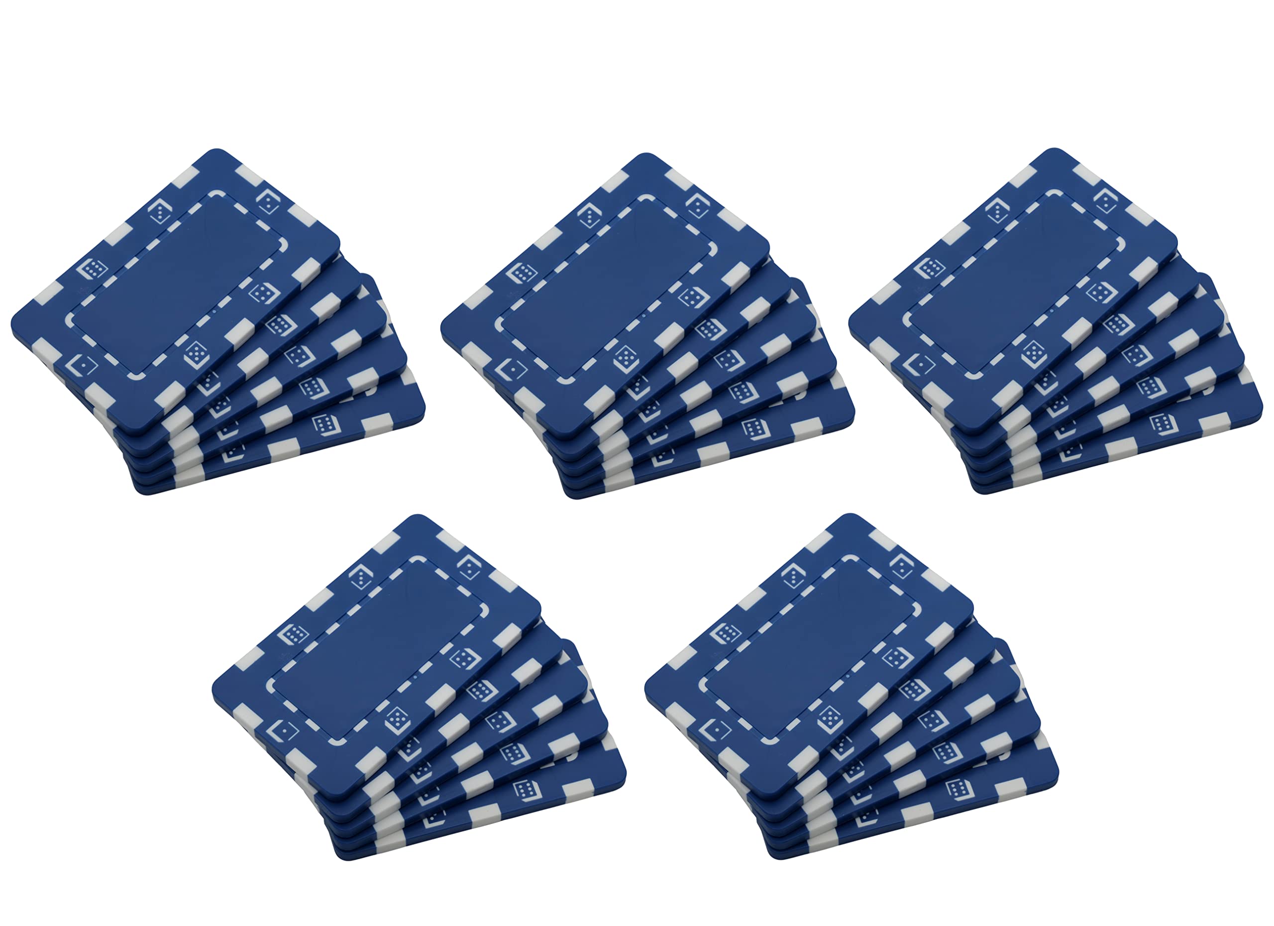 Poker Club 25 Pcs Rectangular Poker Bricks Plaques Chips. Heavy & Professional Quality (Pack of 25 Blue)