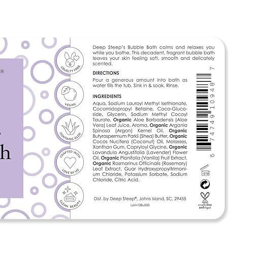 Miniatura 2 de Deep Steep Baño de burbujas, 10 oz (lavanda vainilla)