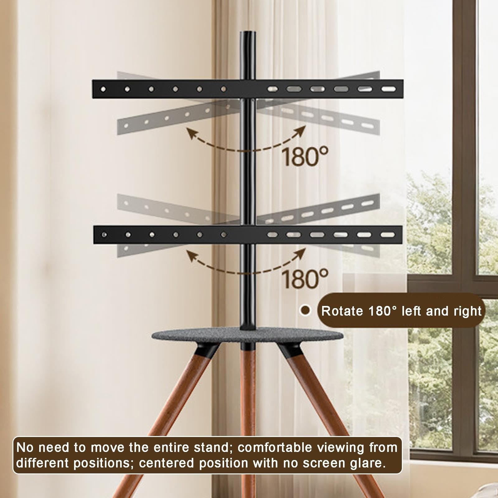 Mobilny Stojak Pod Telewizor, Tacka z Filcu PET, do Telewizorów 32-65"