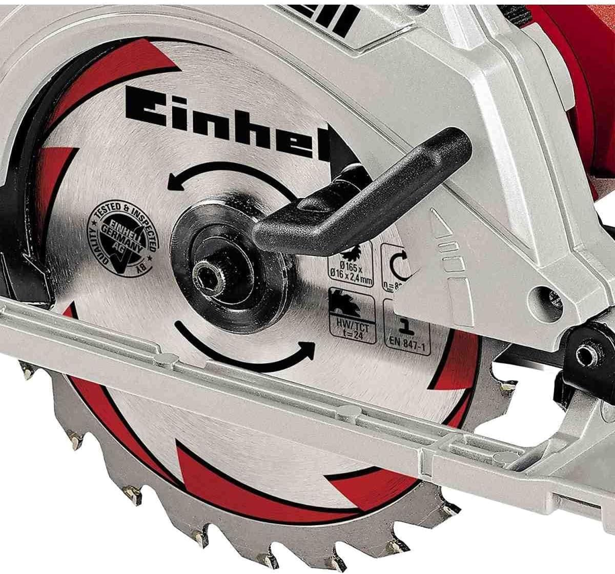Einhell TE-CS 165 SEGA CIRCOLARE (tensione 230 V, 1200 W, giri al min. 5500, lama Ø165 x Ø16, taglio max 55 mm)