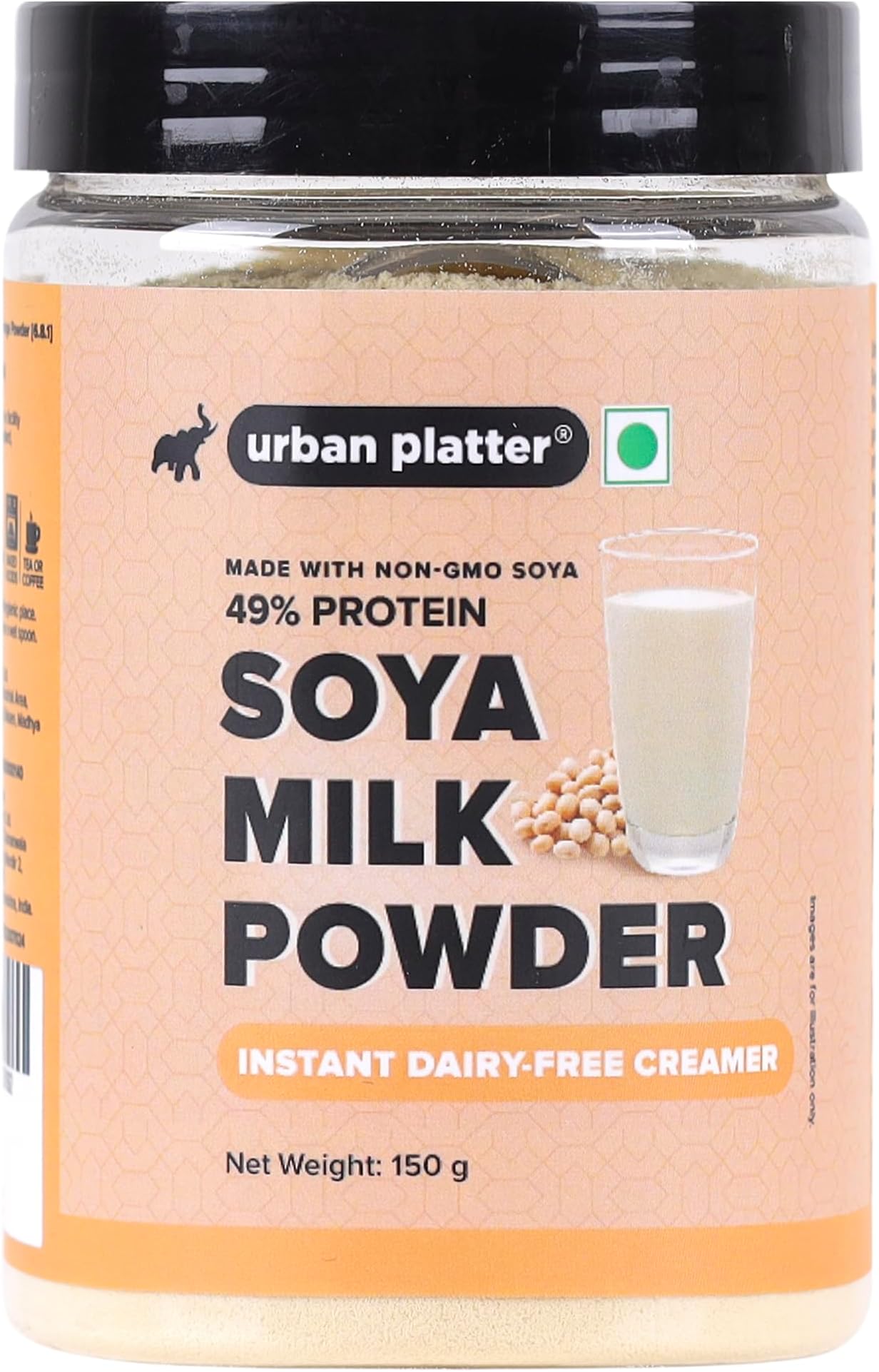 Urban Platter Soy Milk Powder, 150g / 5.3oz [Vegan, Non-GMO & 49% Protein]