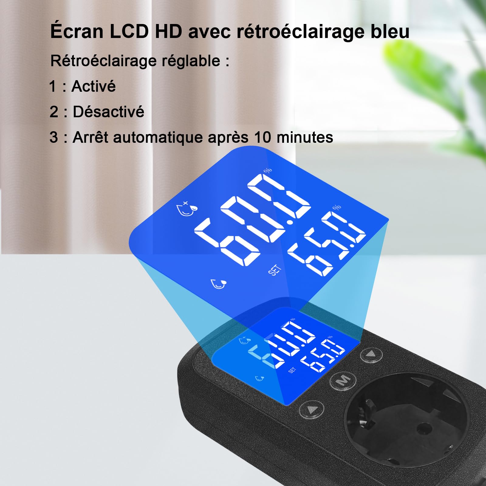 KETOTEK KT2200 régulateur d'humidité numérique à brancher sur prise, hygrostat contrôle de l'humidité pour humidificateurs, déshumidificateurs, terrariums, incubateurs et serres