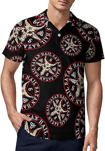 Hail Satan Baphomet Goat - Polo de manga corta para hombre, para golf, atlético, informal, para hombre