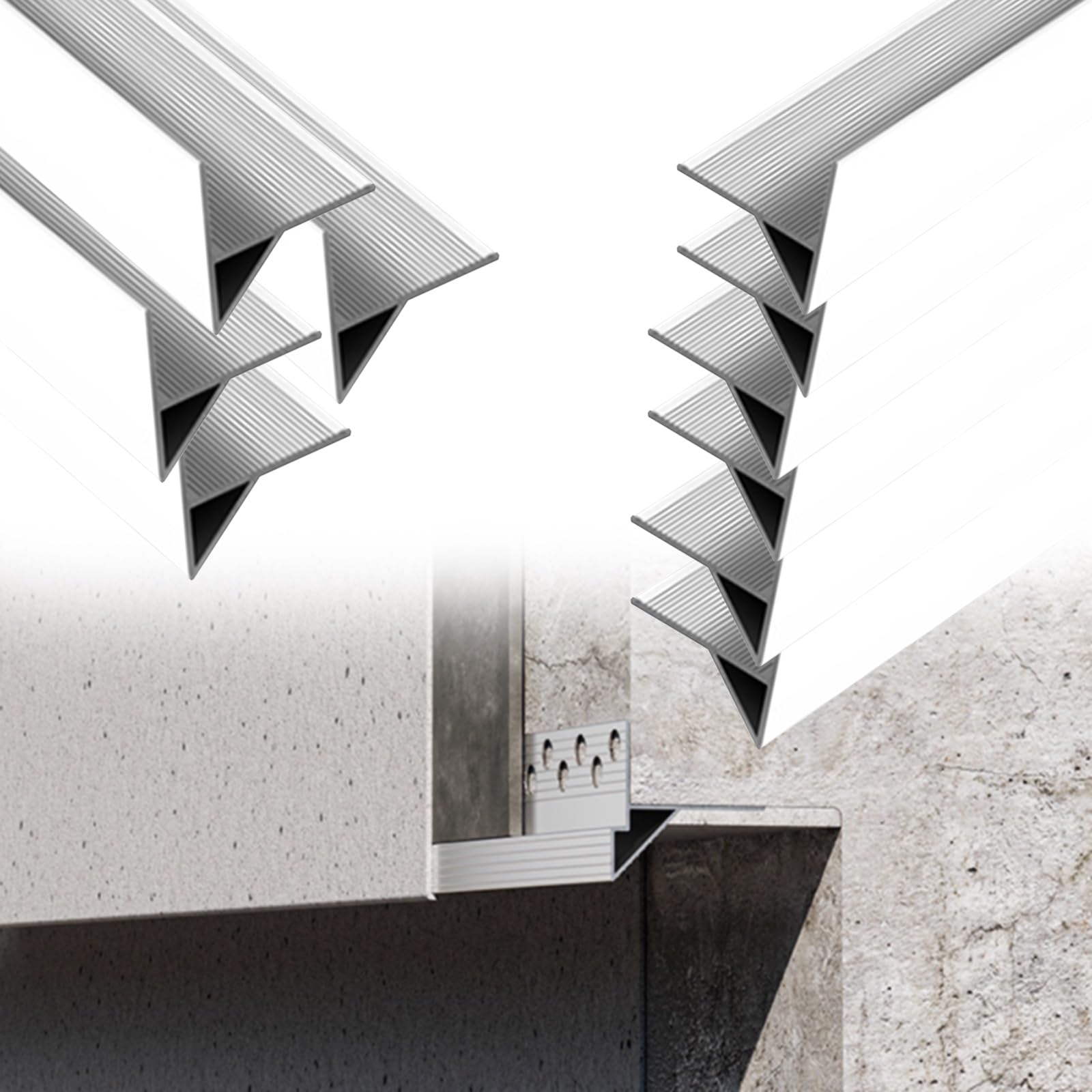 Profilé anti-goutte et bordure de toit en aluminium pour protection murale extérieure x10