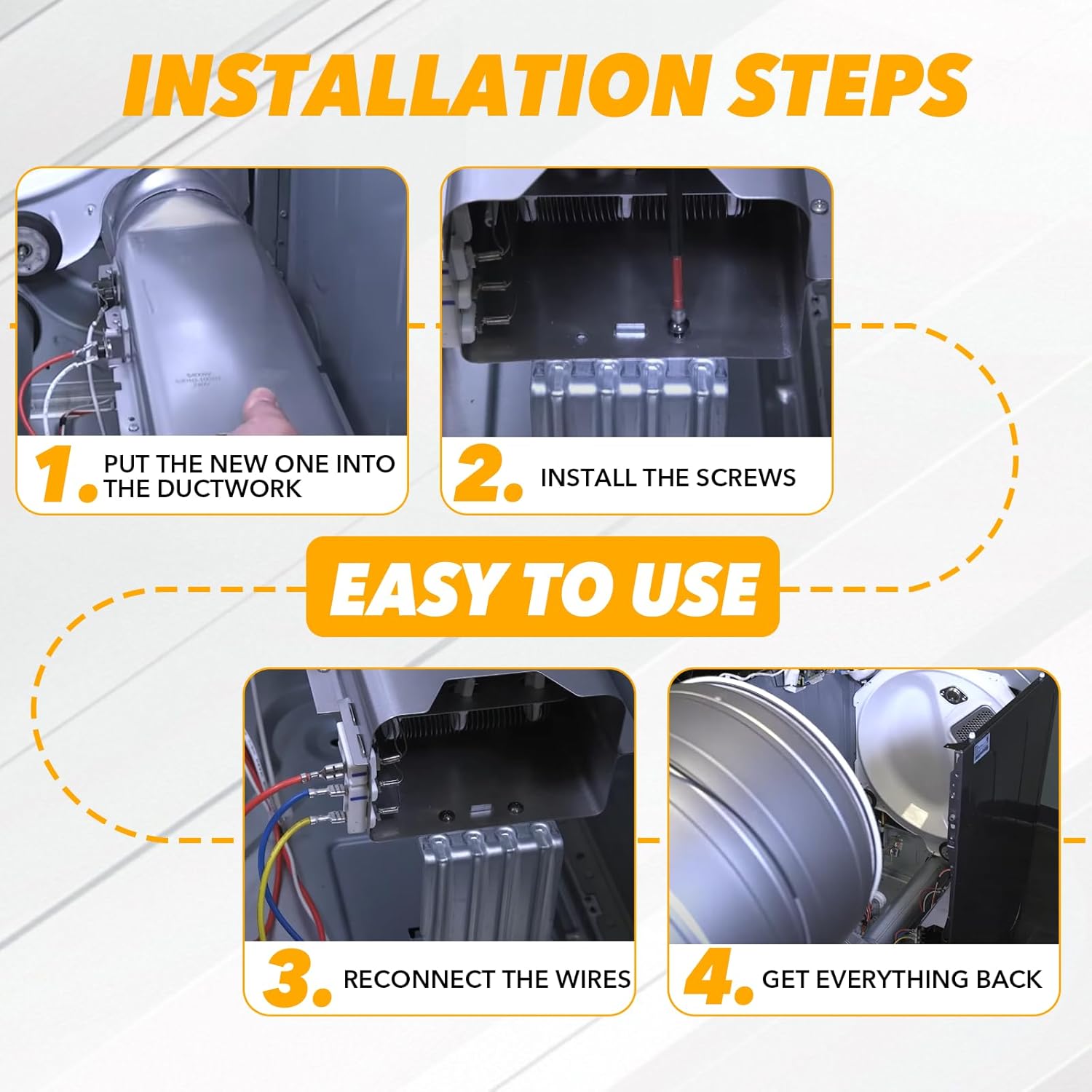 5301EL1001A 5301EL1001H Dryer Heating Element Assembly 5301EL1001J for LG DLEX7177RM, DLE3777W, DLEX5101W, DLE0332W, DLE2101W, DLE1310W for Kenmore Sears 79669002000, 79669272000, 79680021900