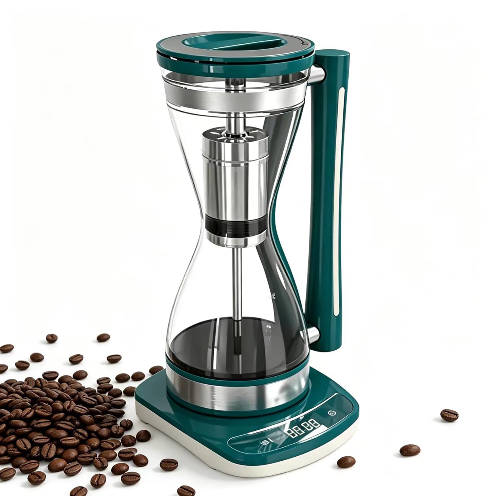 Yzhyyds Green Syphon Vacuum Coffee Maker, 240Ml Glass Syphon Coffee Pot