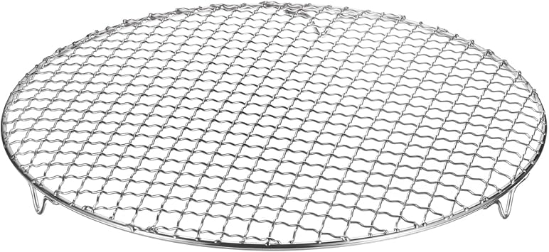 M METERXITY Cooling Rack, 13" Round Stainless Steel Baking Rack with 20mm Legs for BBQ/Cooking/Roasting/Grilling/Steaming/Drying, Wire Cooling Rack for Baking [Silver]