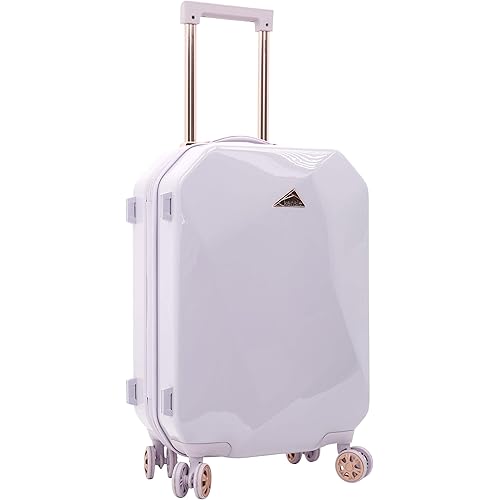kensie Women's Shiny Diamond Hardside Spinner Luggage Set, Lavender, Carry-On 20-Inch