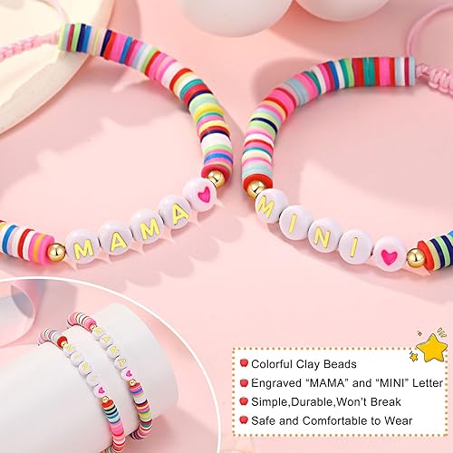 Miniatura 4 de UNGENT THEM First Day of School Gift for Mom Daughter, Mama and Mini Back to School Bracelets