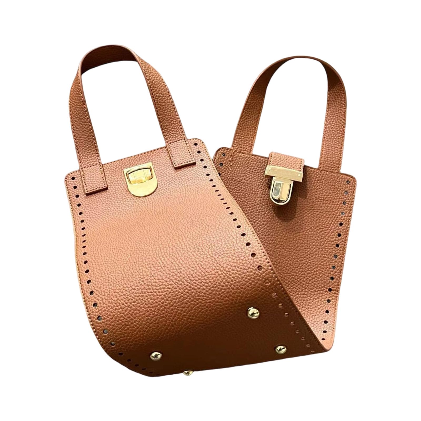 Suministros de bolsos de cuero para tejer capazos de playa DIY 7