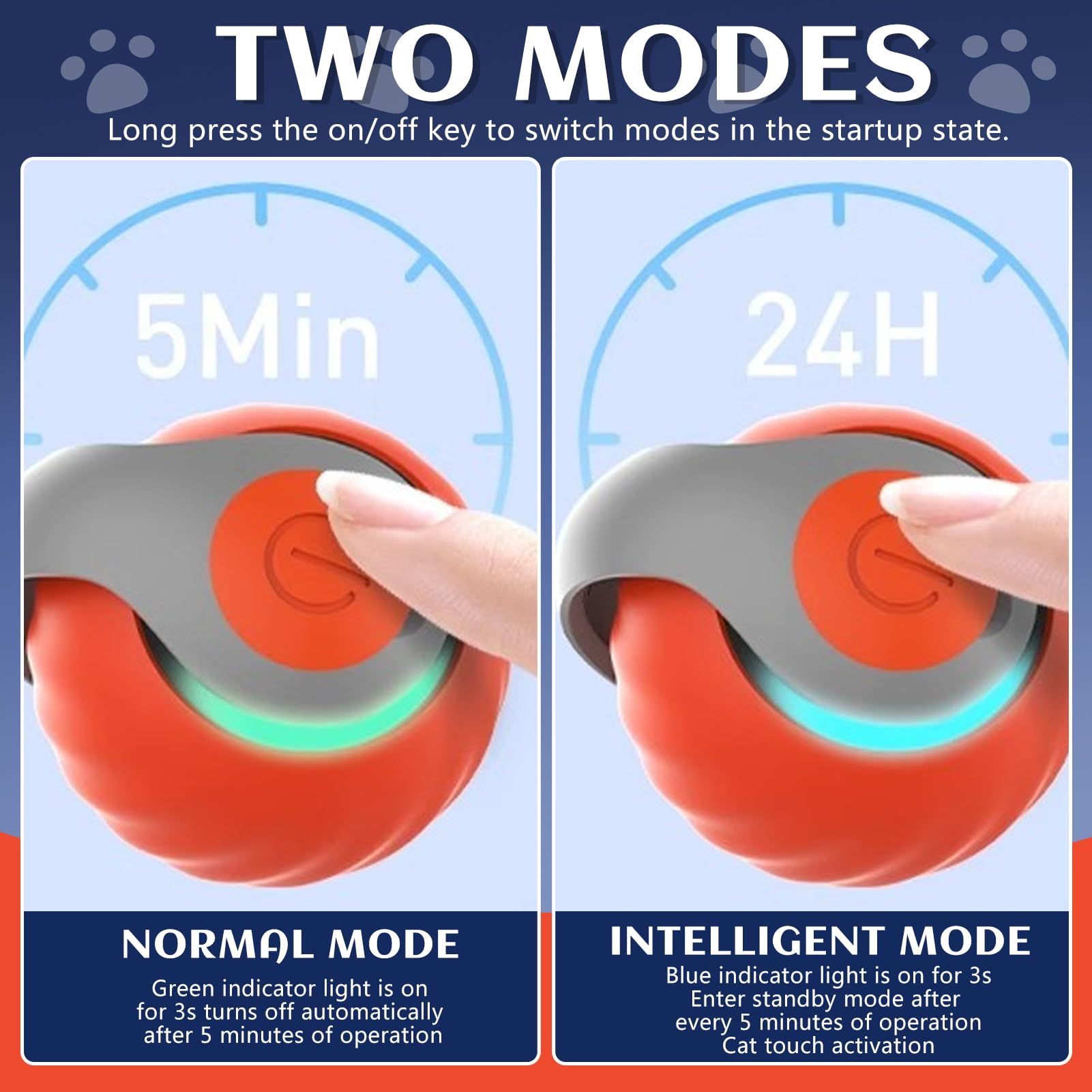 Interactive Play Ball for Cats 2.0 Autoecho Cat Toy Ball Electric, Cat Toy Self-Employment Two Adjustment Modes - Image 3