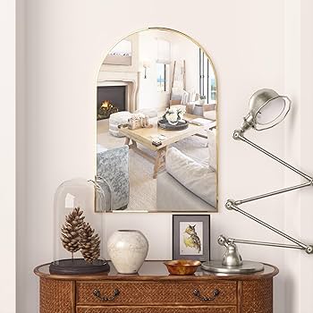 Amazon.co.jp: Poseerkey アーチ型壁掛けミラー 20 x 30インチ