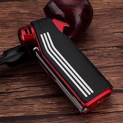 Miniatura 4 de Encendedor multifunción 4 en 1 Encendedores de butano Reutilizable en ángulo suave Llama Encendedor de vela (negro)