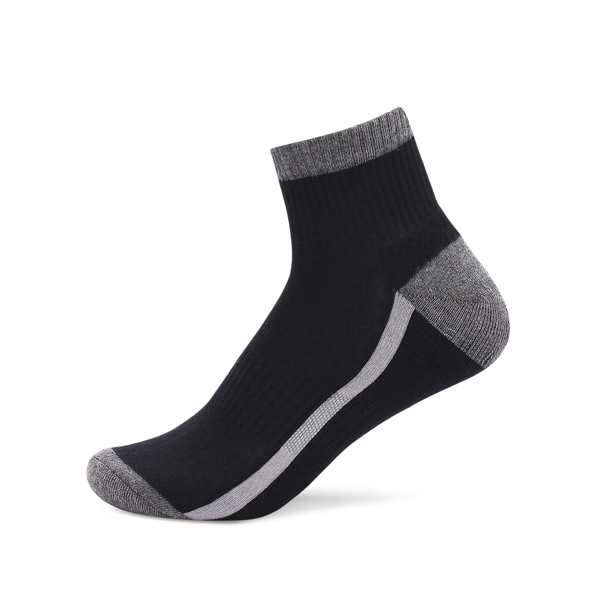 BALENZIA SocksXpress Men's Cushioned High Ankle Sports/Gym Socks (Free Size) Made with 100% Cotton & Spandex. Pack of 3 (Multicolour) | Terry/Towel Ankle Socks for Men. - Image 5 thumbnail