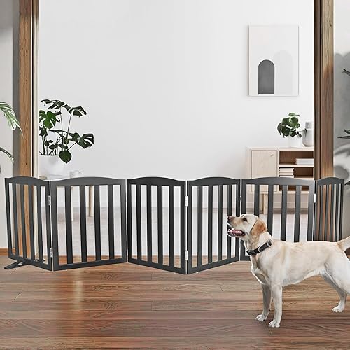 Miniatura 12 de Puerta para Perros Independiente para Interiores, Puerta para Perros Plegable, Puertas para Perros para Entradas, Escaleras o Pasillos, Puerta