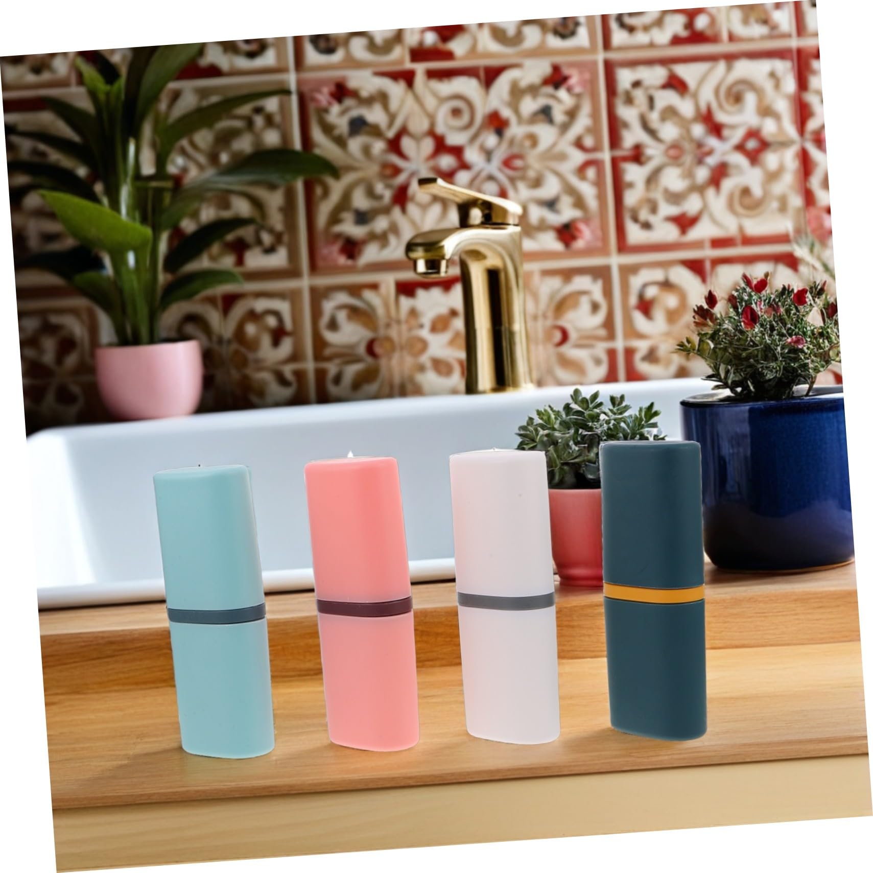 Beavorty 8pezzi Custodia per Spazzolino da Viaggio in Pp Organizer per Bagno e Campeggio con 8 Contenitori per Accessori da Viaggio