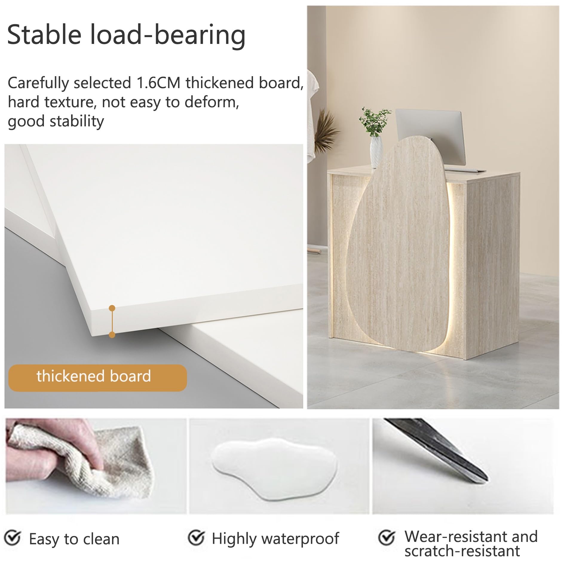 MinimalistDesk con cassetti chiudibili perfetto per negozio e salone di usoElegishCounter versatile ne per le aziende