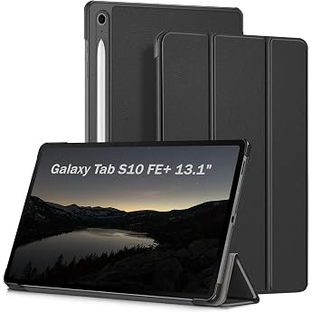 Case for Samsung Galaxy Tab S10 FE+ Plus 13.1 Inch SM-X620 Tablet 2025 Protective Case with Auto Sleep/Wake - Black