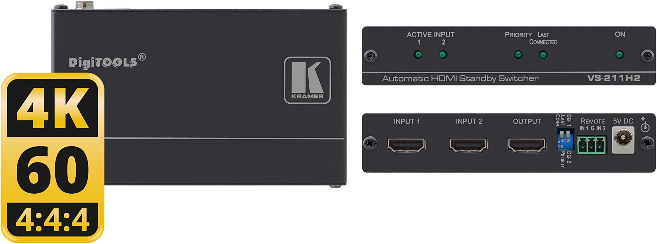 Kramer VS-211H2 2x1 Automatic 4K HDMI Standby Switcher